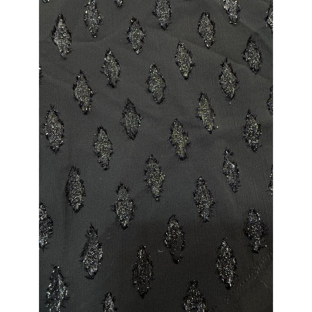Ramy Brook Julie Metallic Wrap Dress Size 6 Black Shimmer High Low Midi NWT - Picture 13 of 14